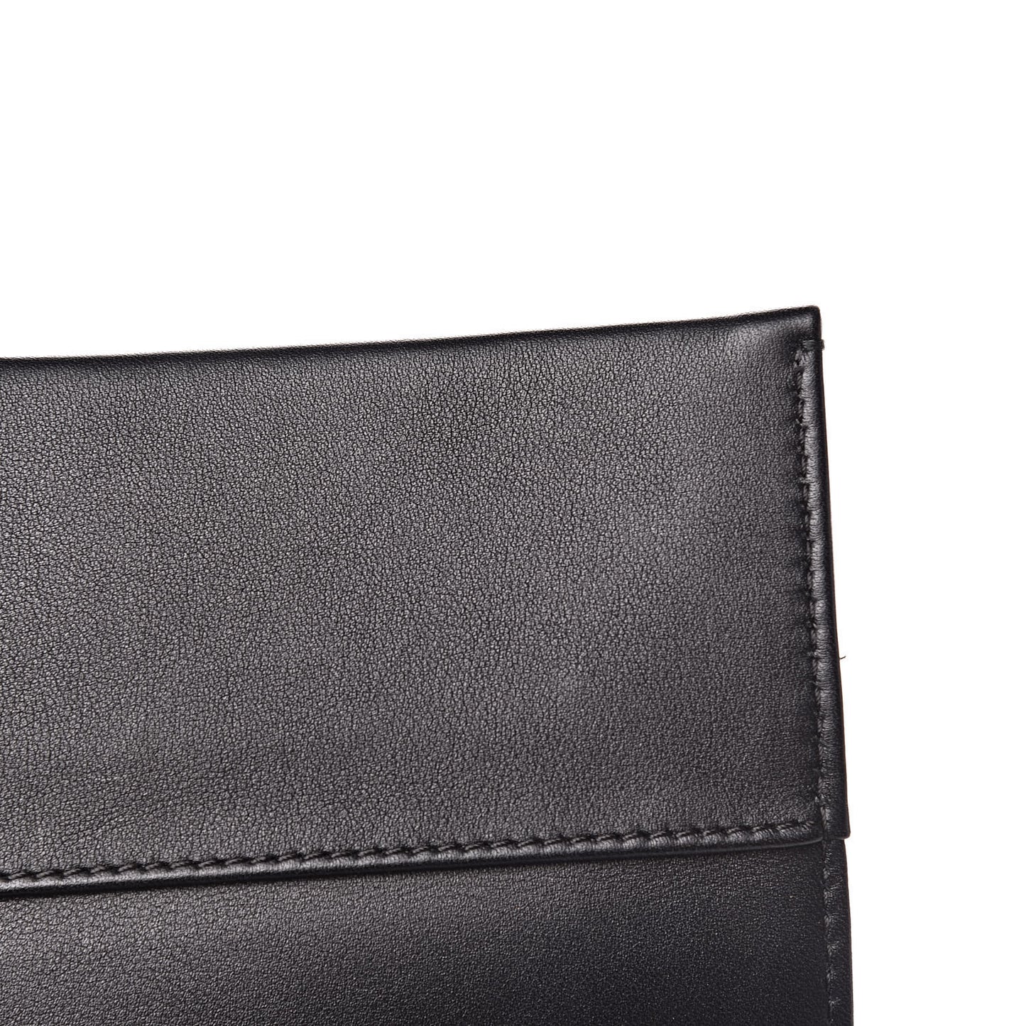 Calfskin Stitched Large Flap Black