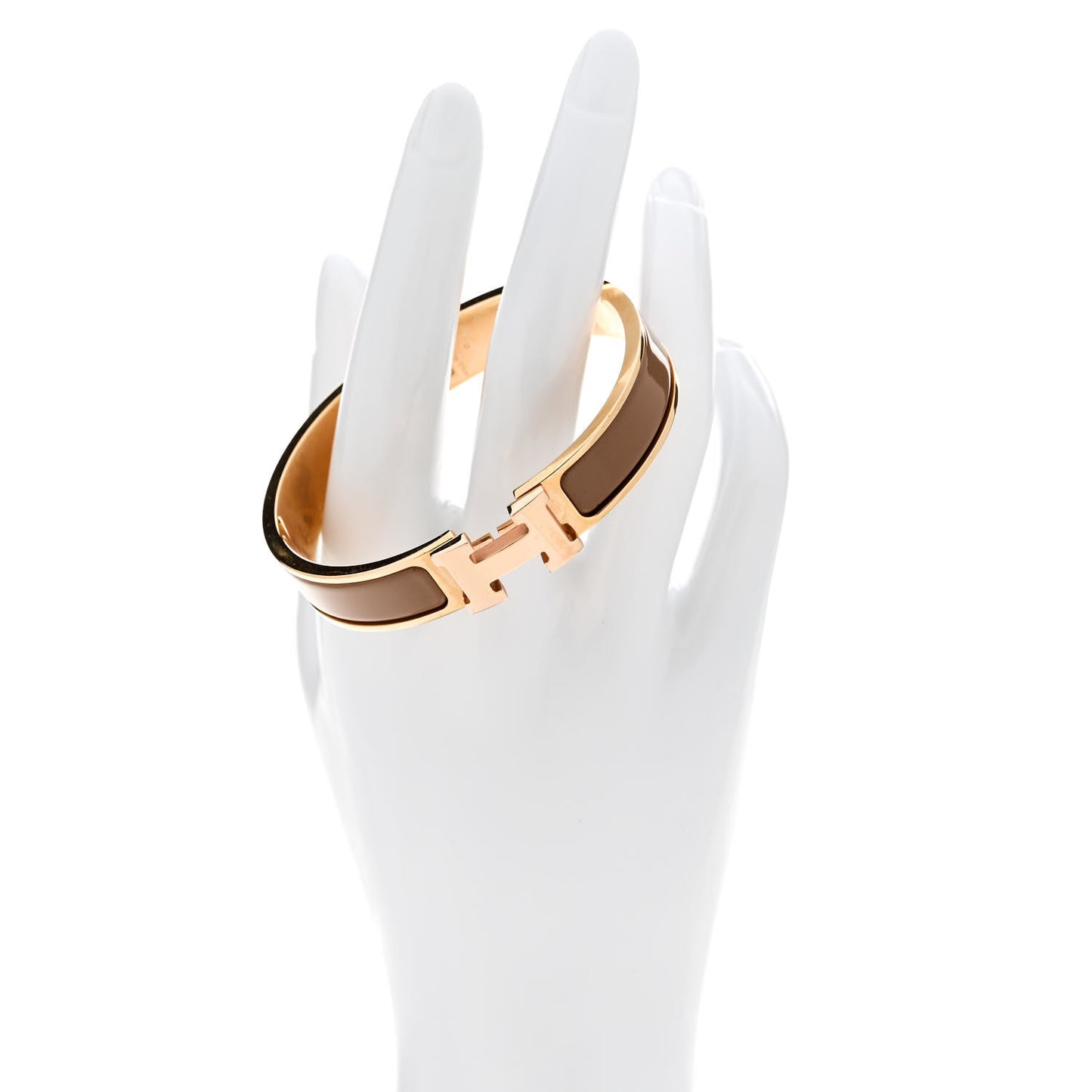 Enamel Narrow Clic Clac H Bracelet GM Chataigne