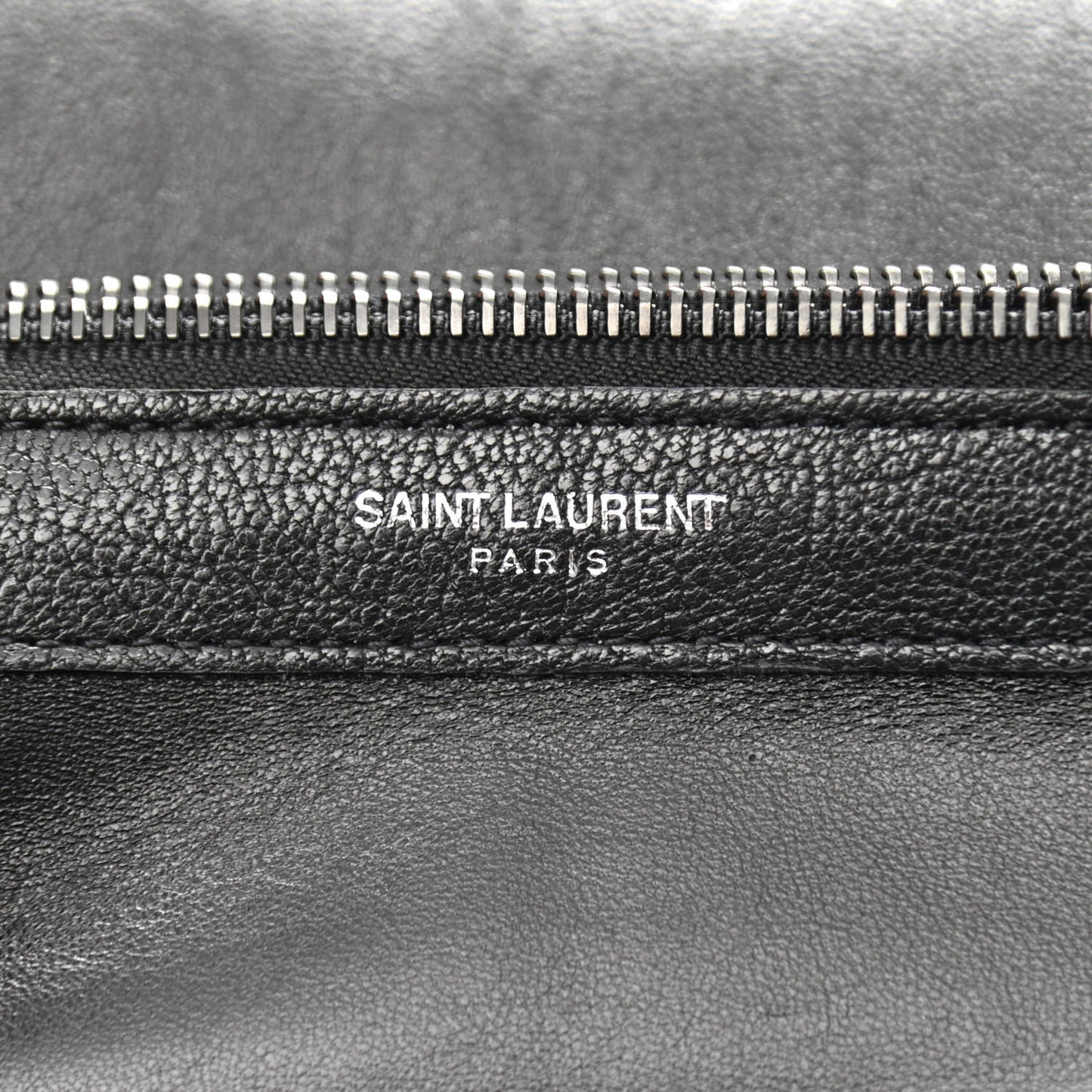 Sheepskin Matelasse Chevron Monogram Monochrome Large College Satchel Black