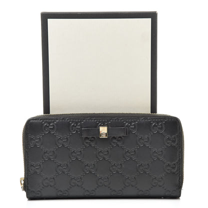 Gucci Guccissima Bow Zip Around Wallet Black 15 of 15