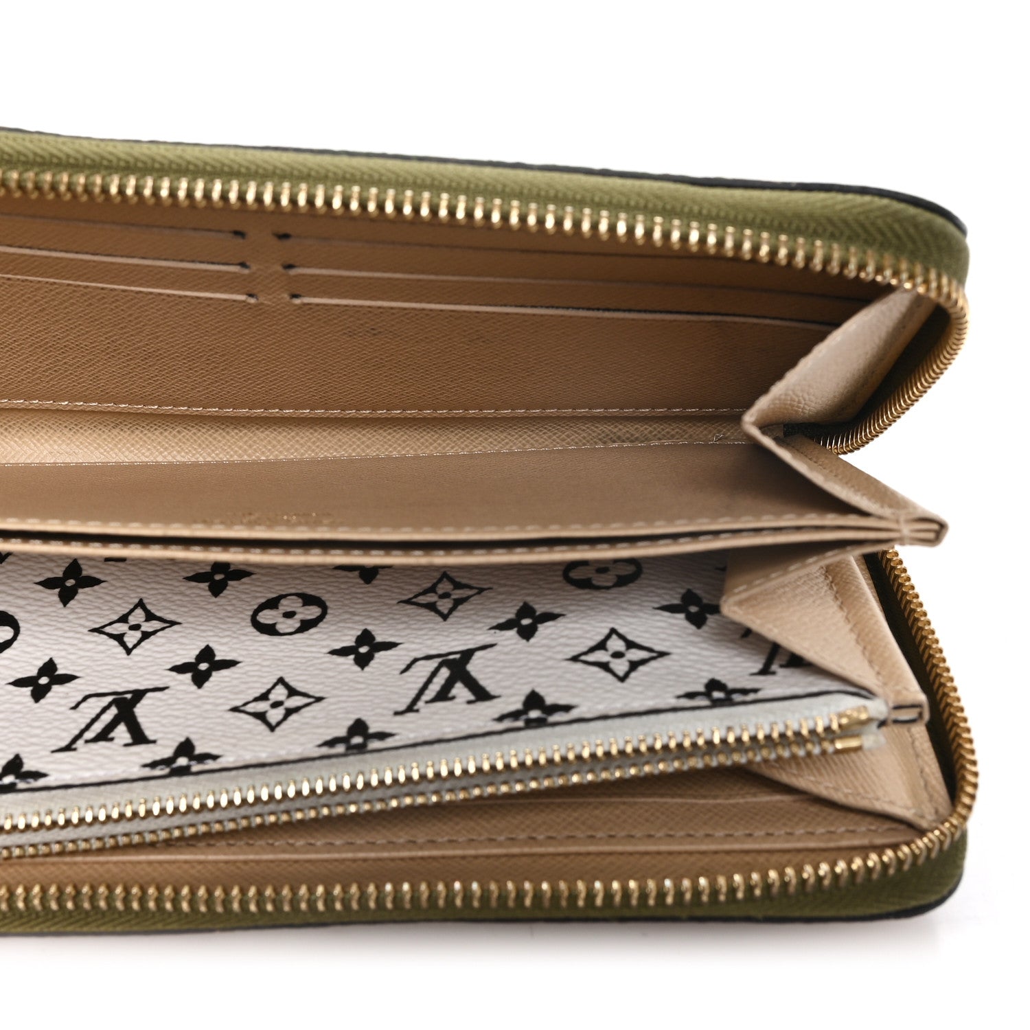 Louis Vuitton Monogram Giant Zippy Wallet Kaki White 5 of 7