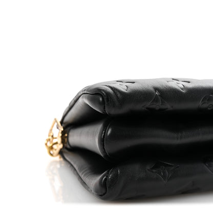 Louis Vuitton Lambskin Embossed Monogram Coussin PM Black 8 of 9