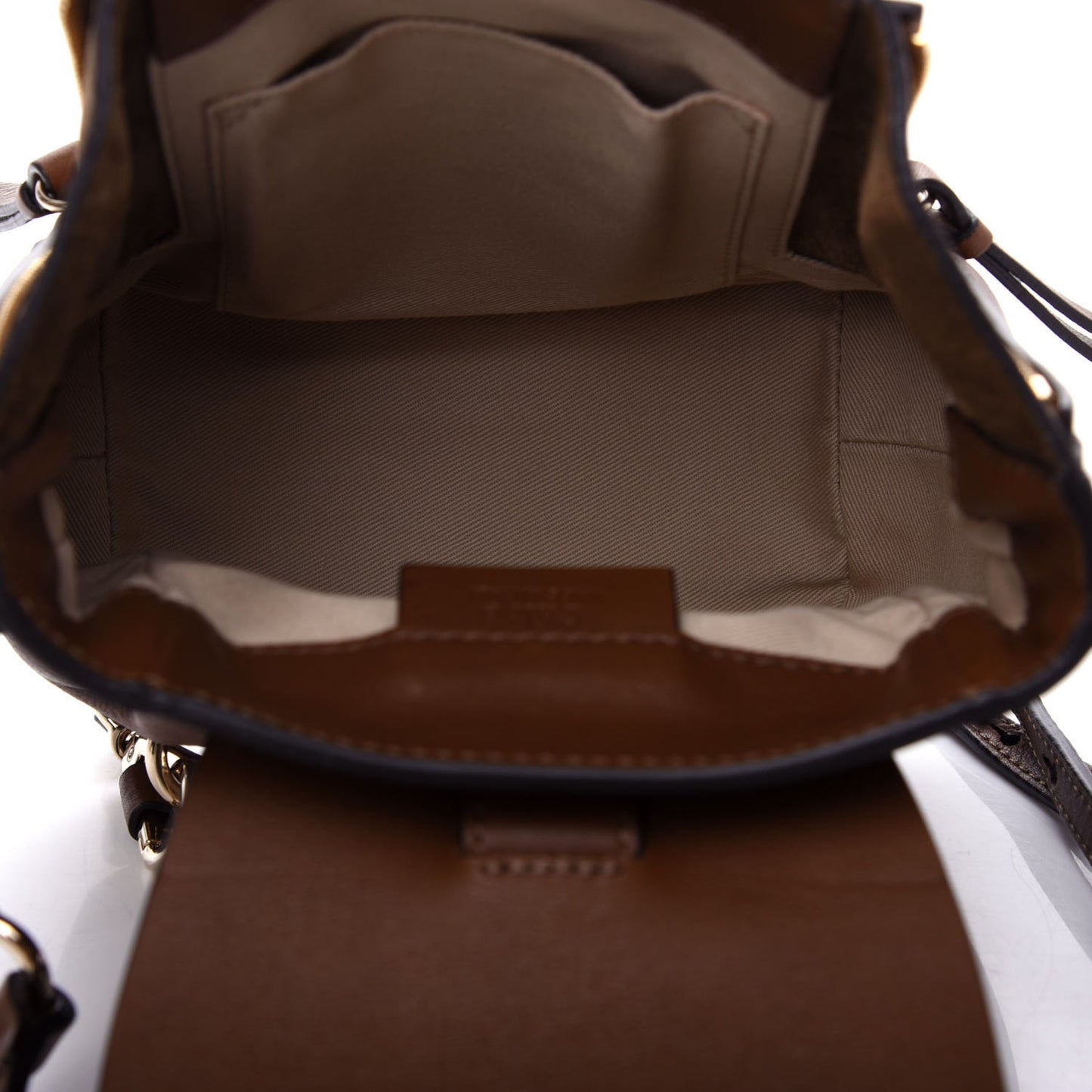 Suede Calfskin Mini Faye Backpack Woody Khaki