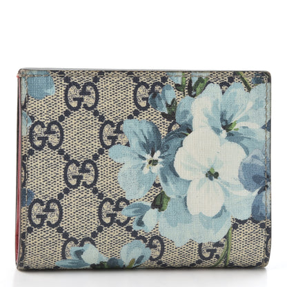 Gucci GG Supreme Monogram Blooms Card Case Beige Blue Navy Hibiscus Red 2 of 8