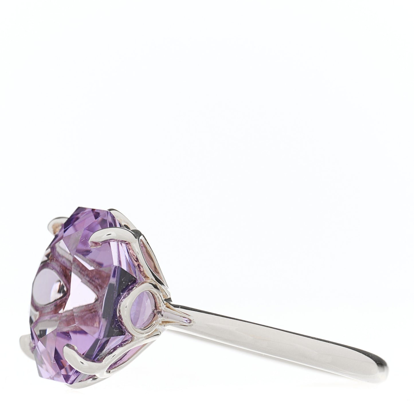Sterling Silver Amethyst Sparklers Octagonal Cocktail Ring 52 6