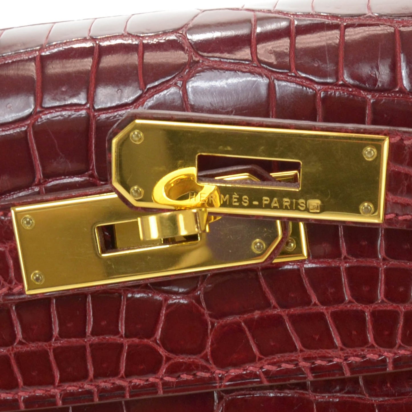 Shiny Niloticus Crocodile Kelly 28 Rouge H