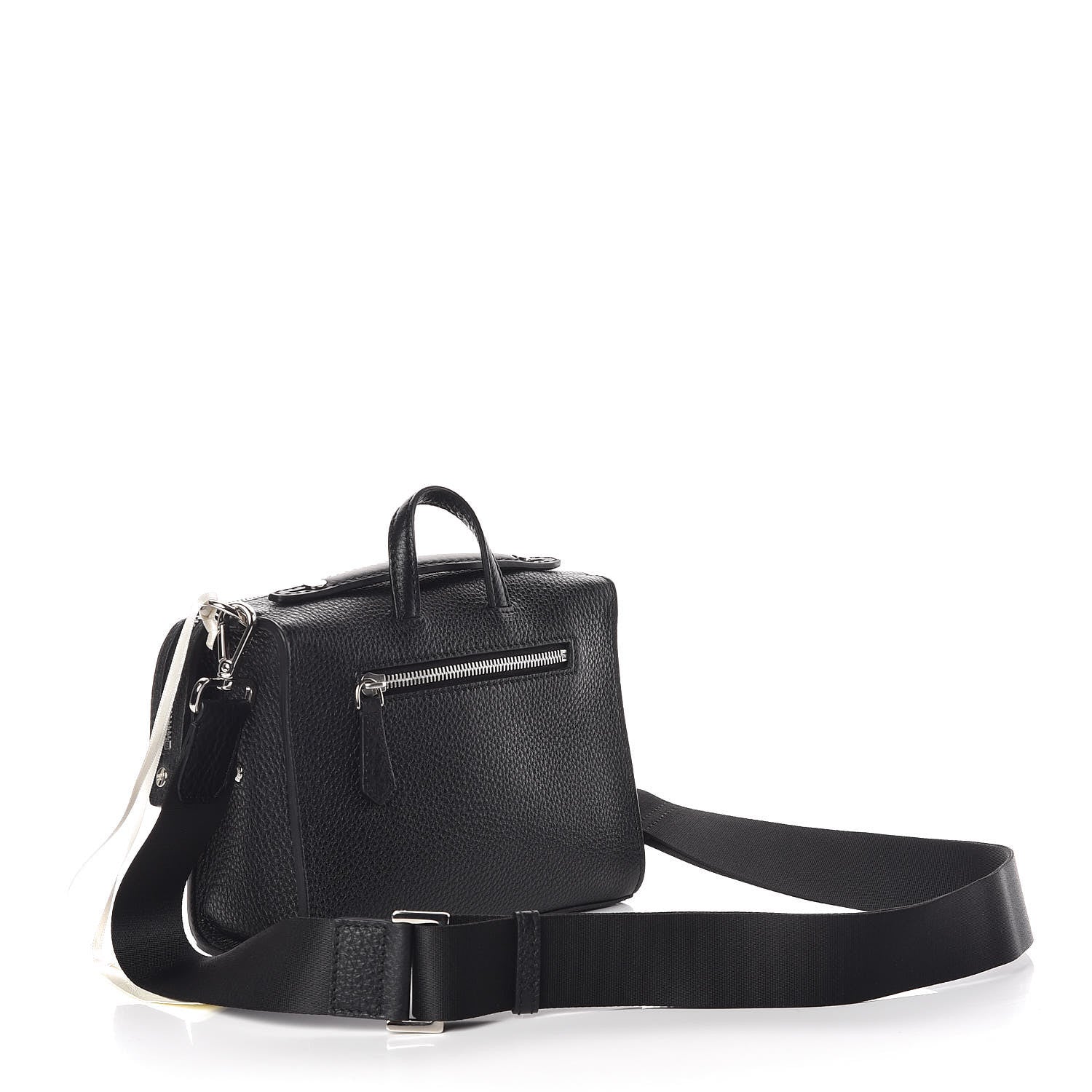 Fendi Cuoio Romano FF 1974 Embossed Stripes Mini Lui Bag Black Sunflower White 3 of 8