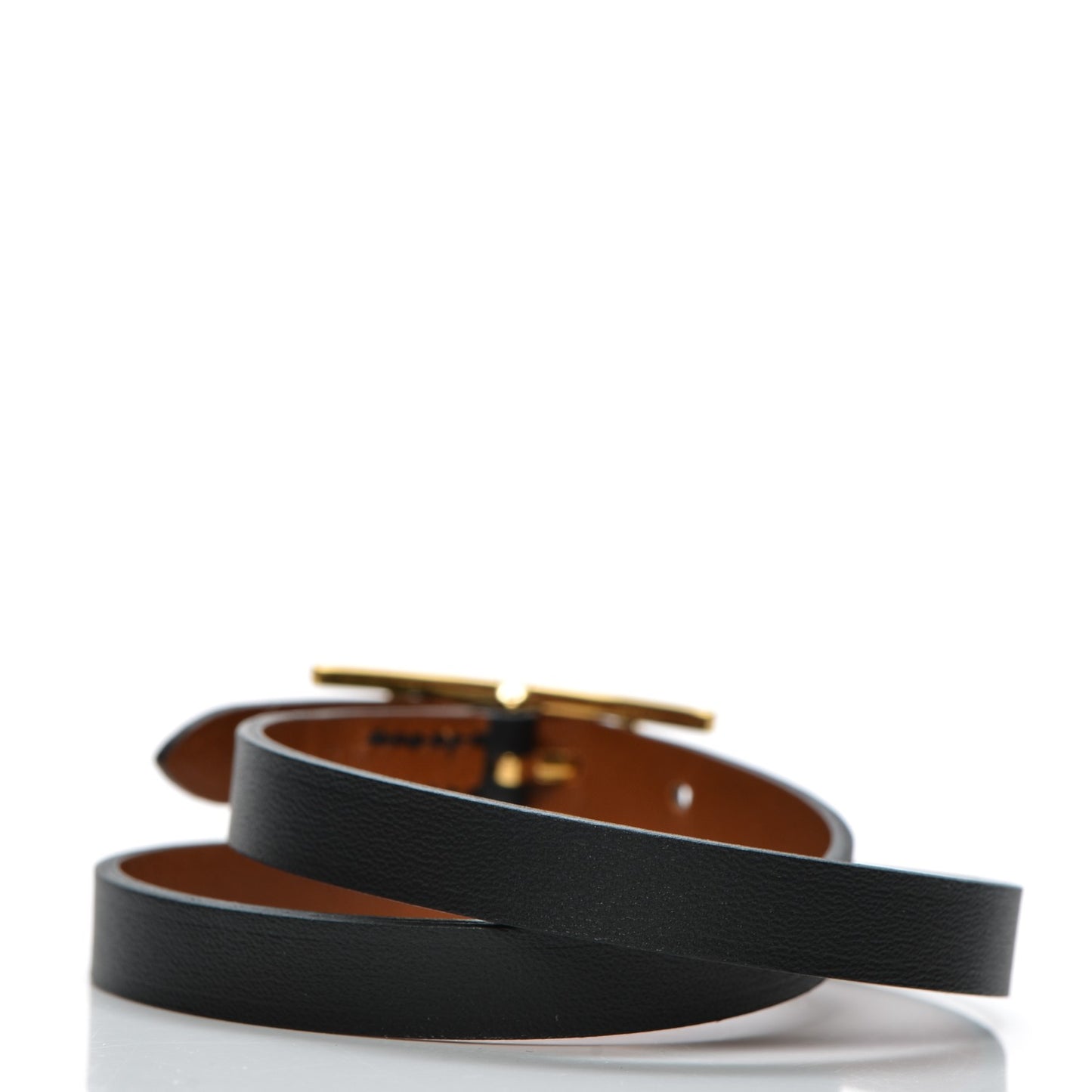 Chamonix Tadelakt Behapi Double Tour Reversible Bracelet Small Black Fauve