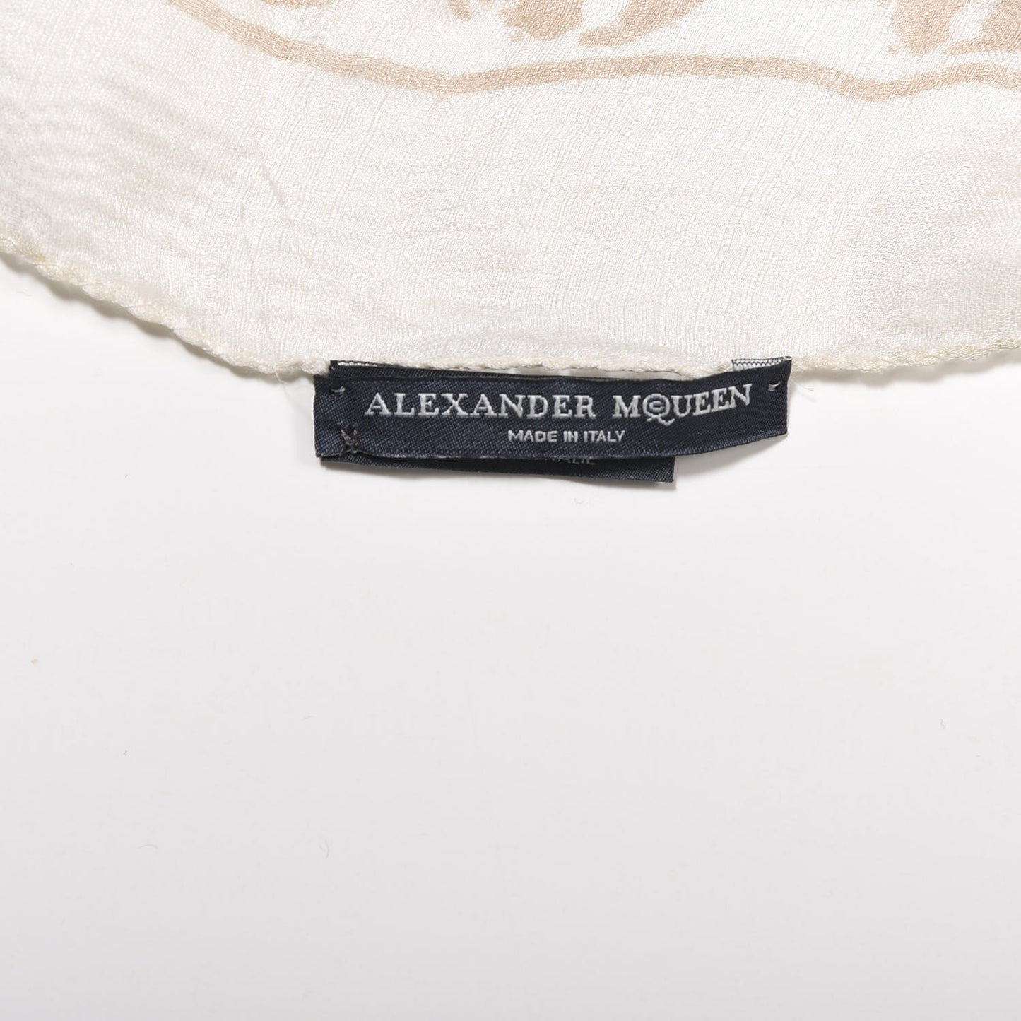 Silk Chiffon Skull Scarf Beige Ivory