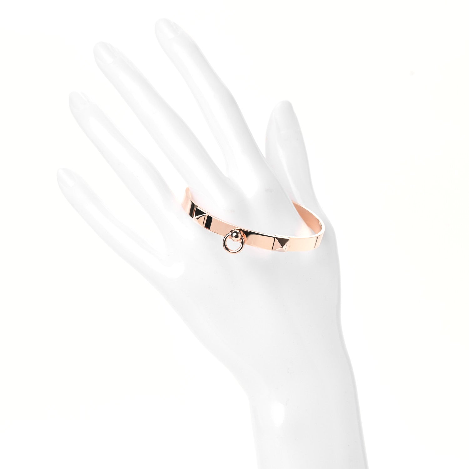 Hermes 18K Rose Gold PM Collier De Chien Bracelet SH 2 of 5