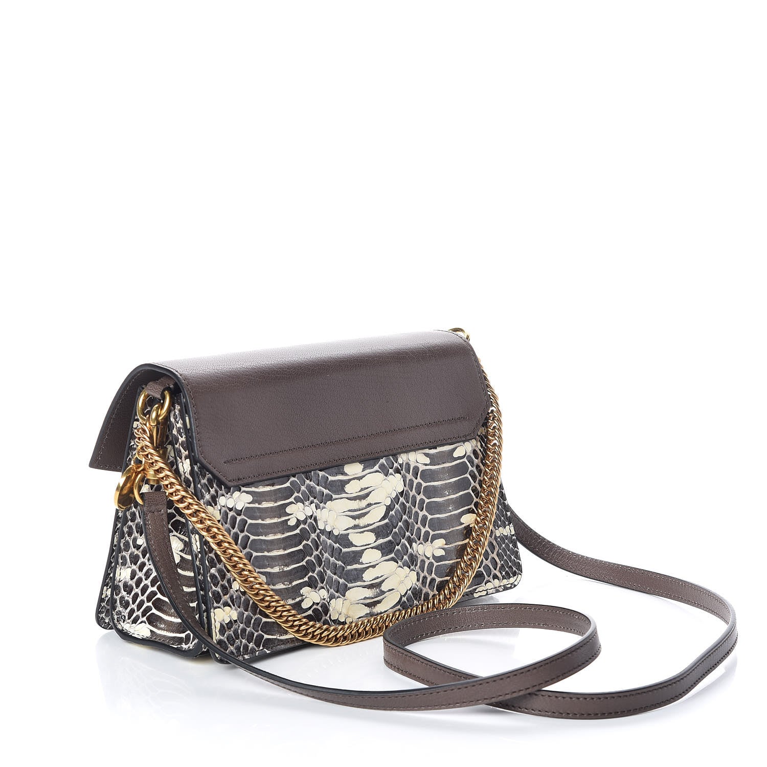 Givenchy Elaphe Goatskin Small GV3 Shoulder Bag Brown Natural 3 of 8