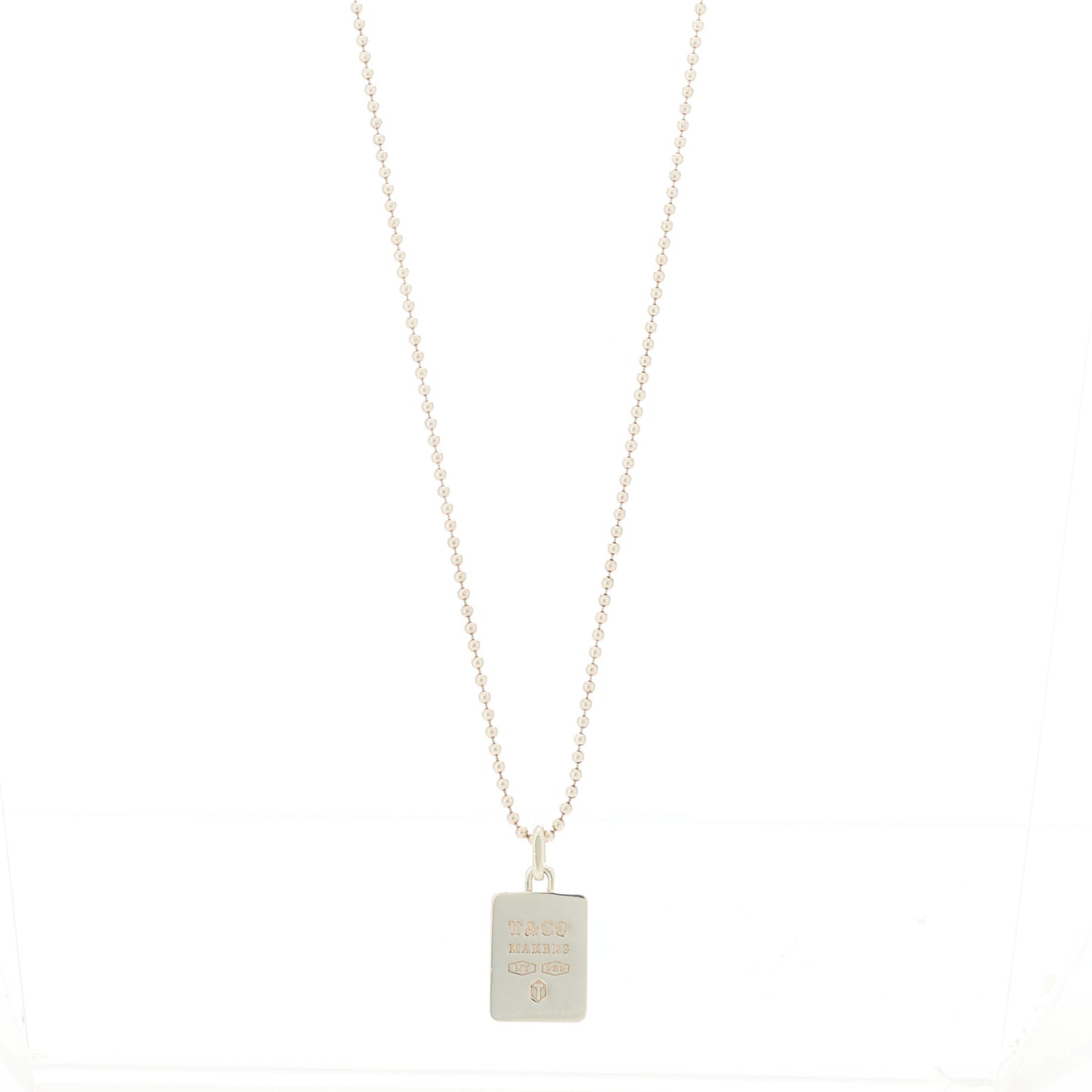 Sterling Silver 1837 Makers Square Pendant Necklace