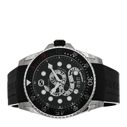 Gucci Stainless Steel Rubber 45mm Dive Snake Quartz Watch Black 2 of 4