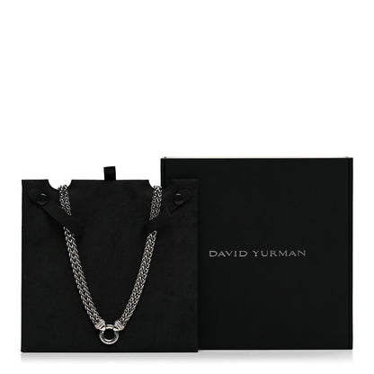 David Yurman Sterling Silver Diamond 18mm Double Wheat Chain Necklace 6 of 6