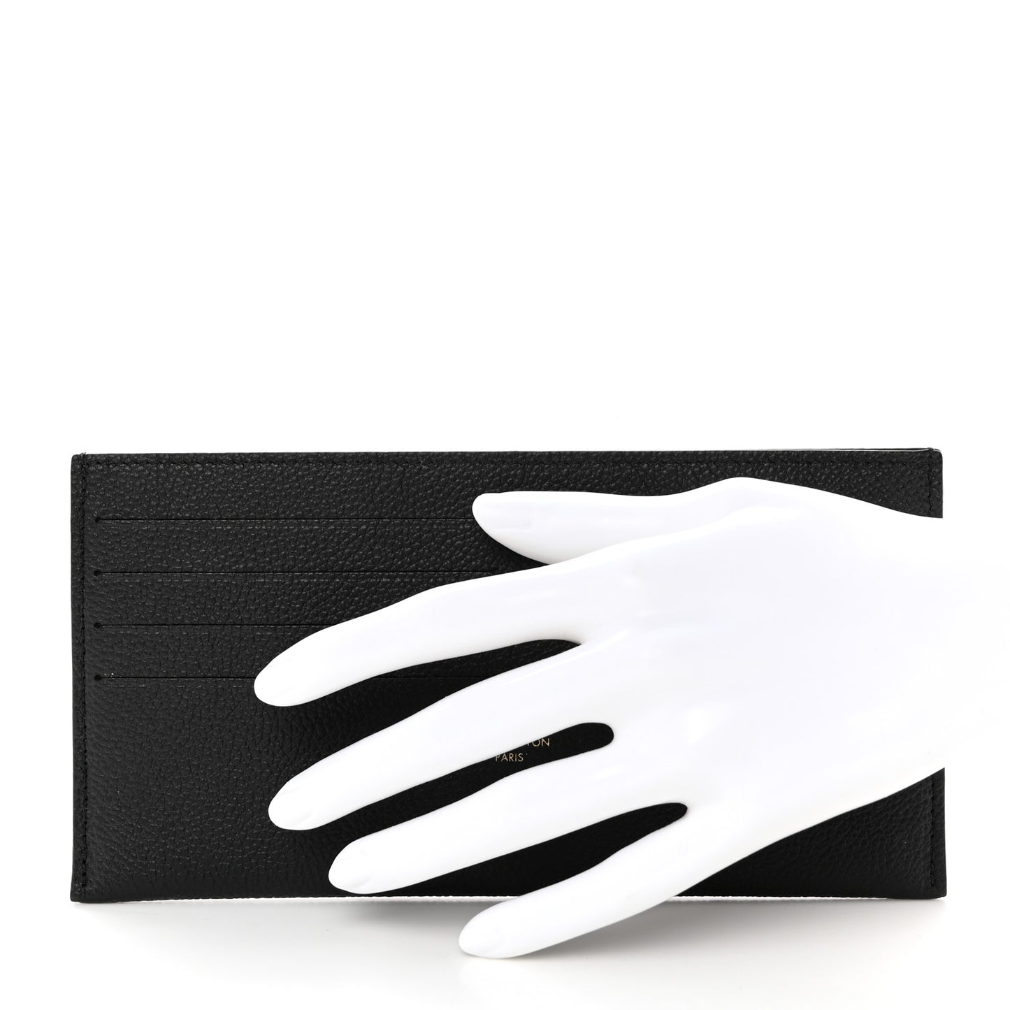 Calfskin Felicie Chain Wallet Card Holder Insert Black