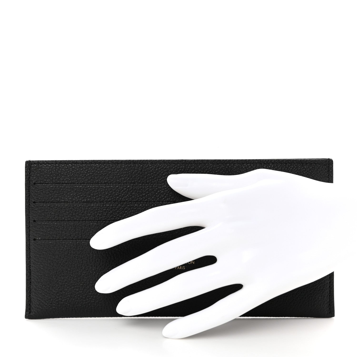 Louis Vuitton Calfskin Felicie Chain Wallet Card Holder Insert Black 2 of 6