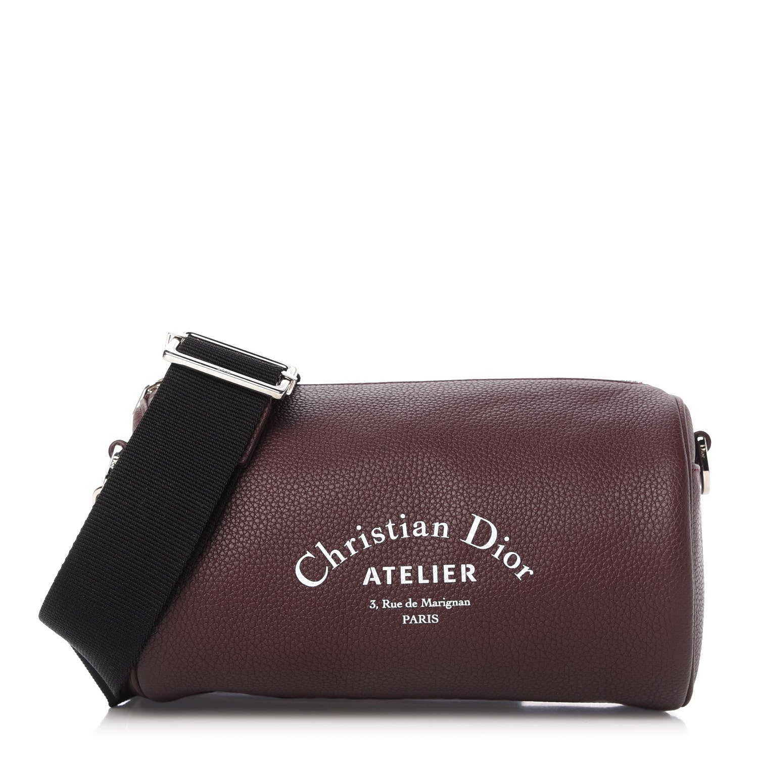 Christian Dior HOMME Grained Calfskin Mens Roller Pouch Burgundy 1 of 9