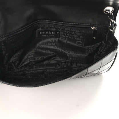 Chanel Patent Quilted Diagonal CC East West Chocolate Bar Flap Black 5 of 10