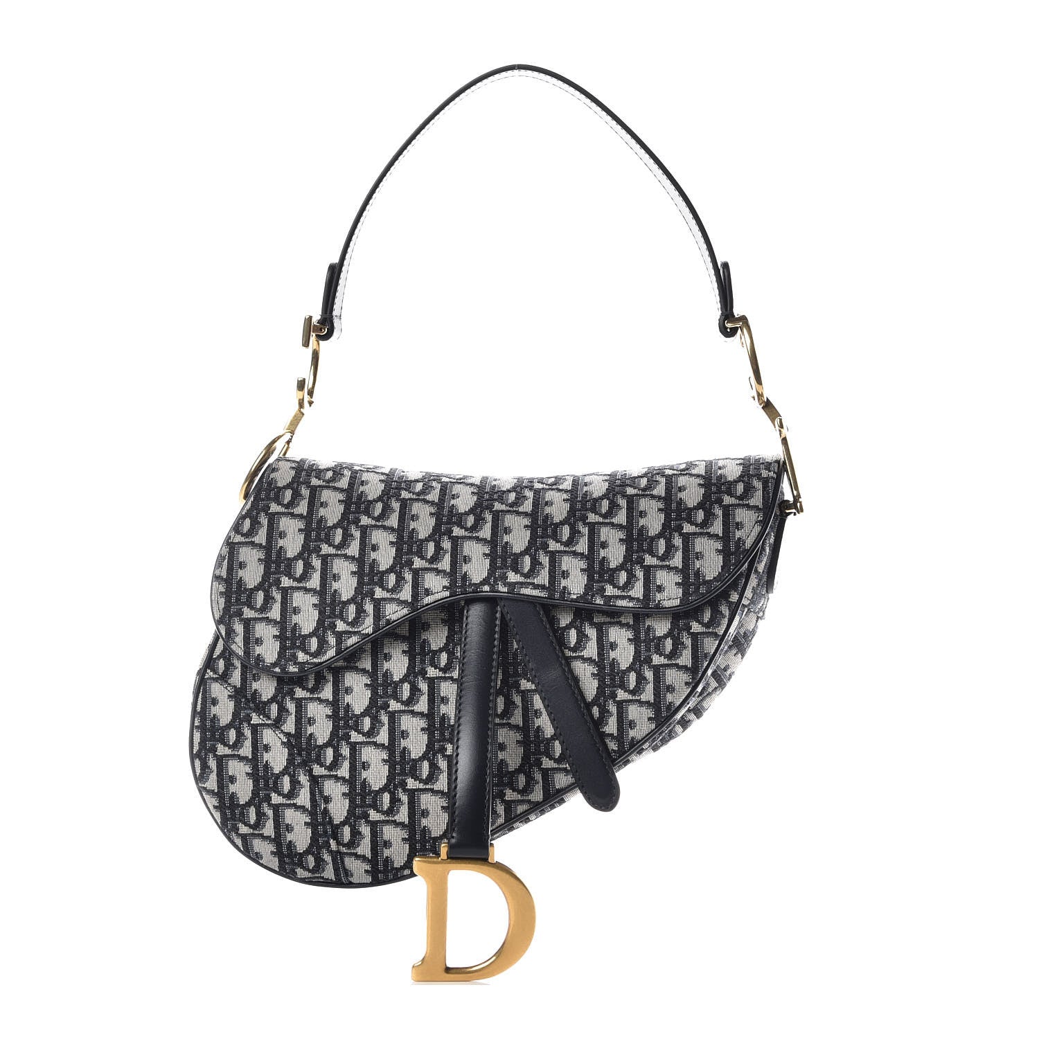Christian Dior Oblique Saddle Bag Blue 1 of 8
