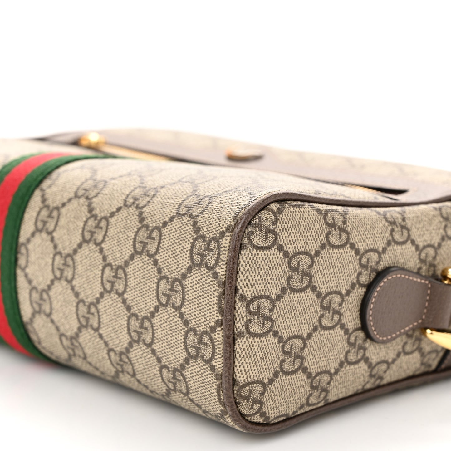 GG Supreme Monogram Web Small Ophidia Shoulder Bag Brown