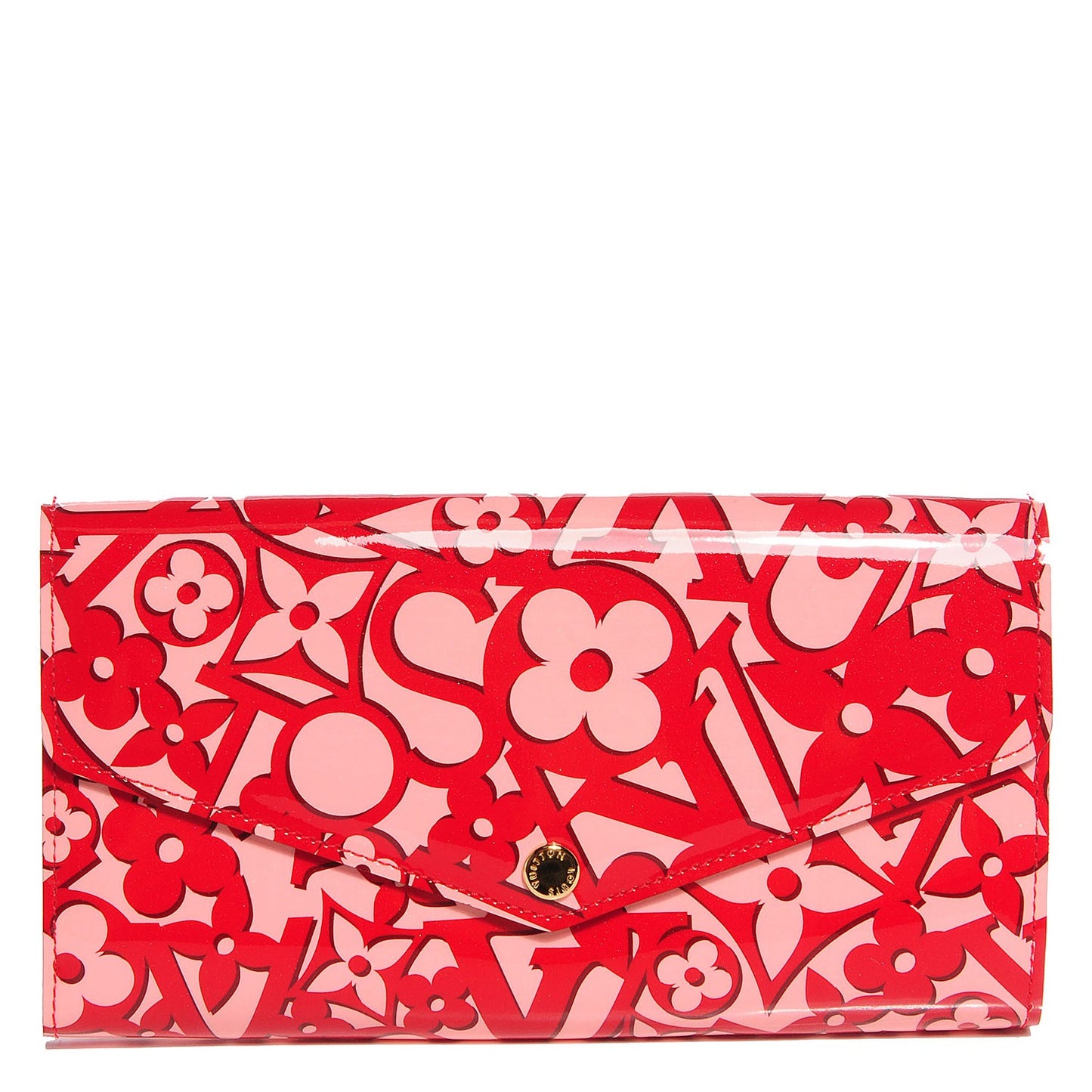 Patent Sweet Monogram Sarah Wallet Pomme D'Amour