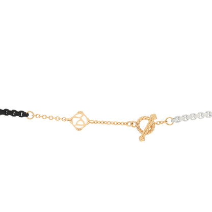 David Yurman Stainless Steel 14K Yellow Gold Bel Aire Ombre Chain Necklace Black White 3 of 3