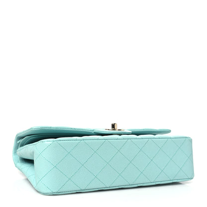 Chanel Caviar Quilted Medium Double Flap Light Blue 4 of 10