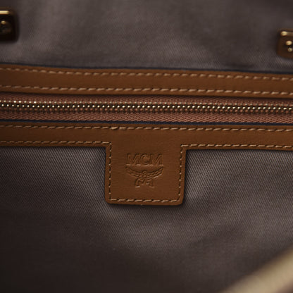 MCM Visetos Medium Boston Bag Cognac 5 of 9