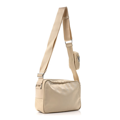 Prada Re-Nylon Vela Saffiano Double Zip Shoulder Bag Beige 3 of 10