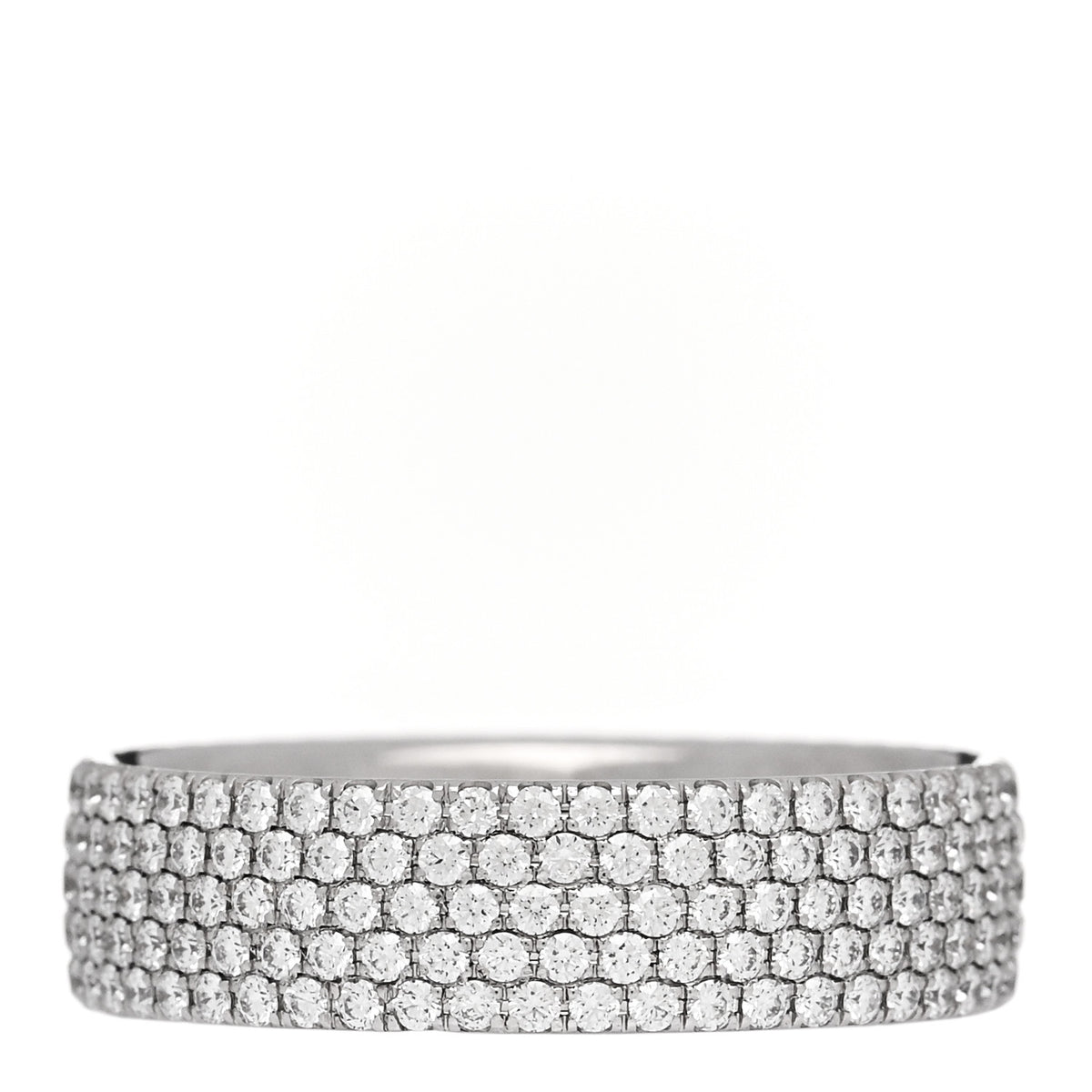 18K White Gold Diamond Metro Five-Row Ring 53 6.5