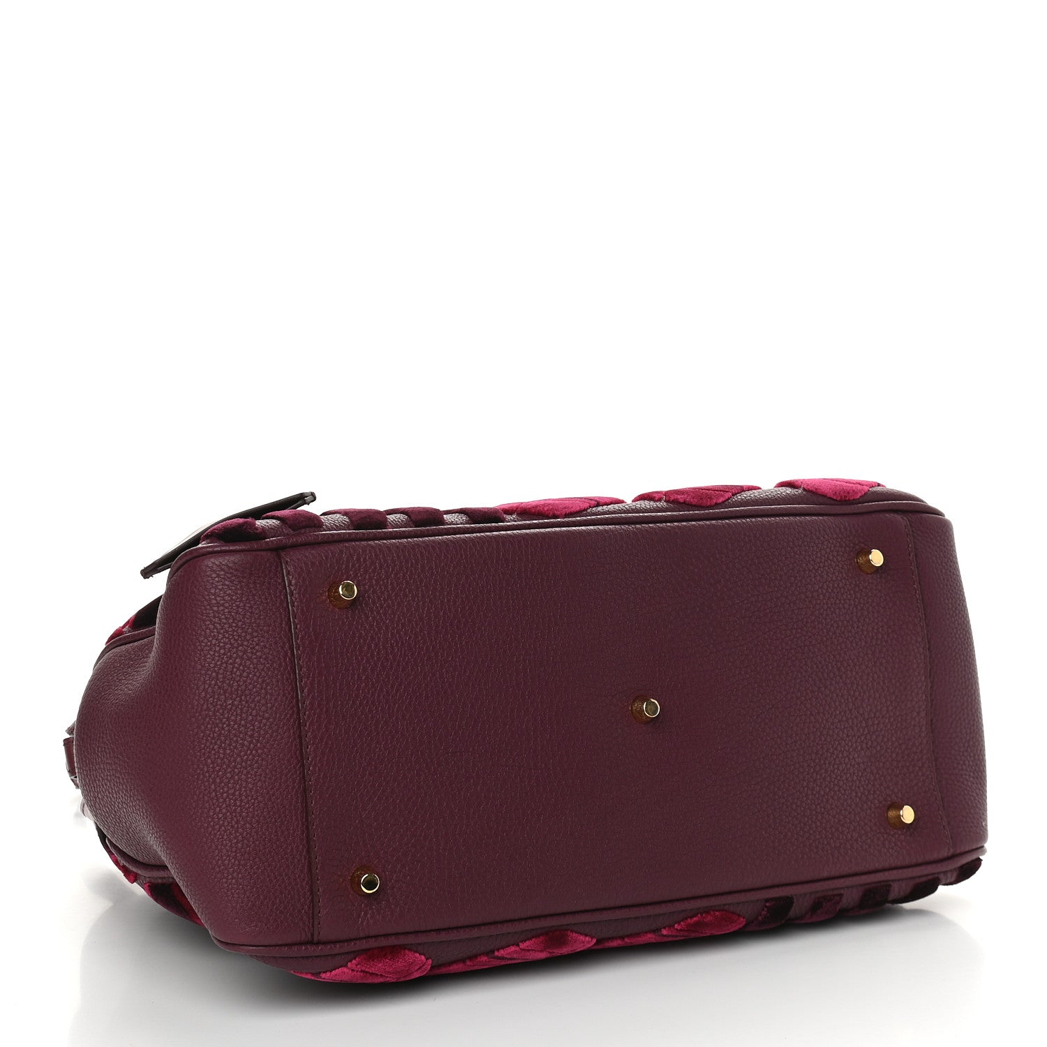 Burberry Calfskin Velvet Large Milverton Satchel Elderberry 4 of 11