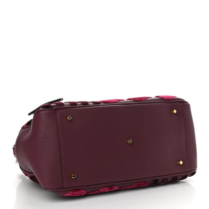 Burberry Calfskin Velvet Large Milverton Satchel Elderberry 4 of 11