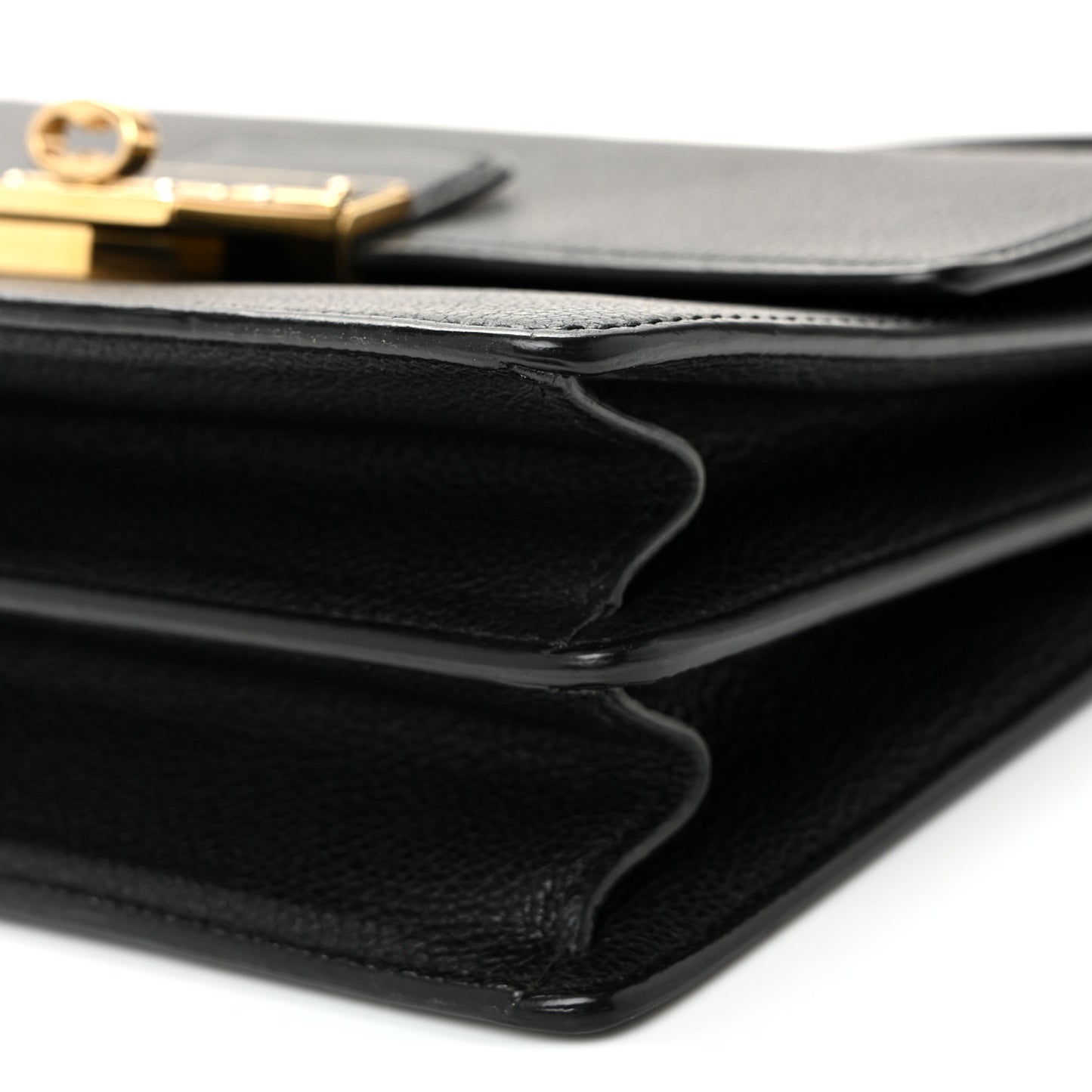 Grained Calfskin Rosalia Shoulder Bag Black