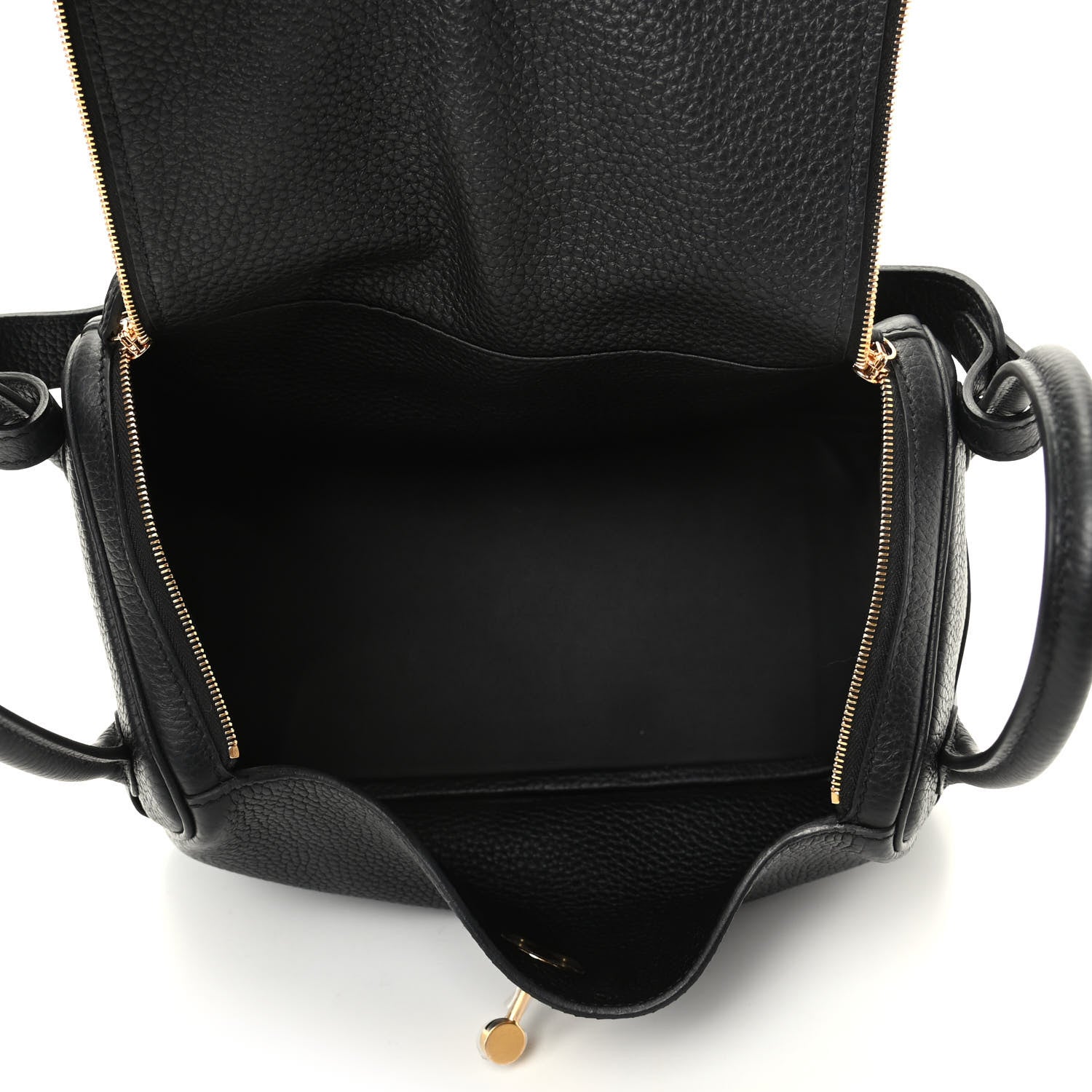 Hermes Taurillon Clemence Lindy 26 Black 5 of 10