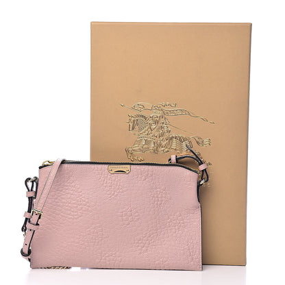 Burberry Signature Grain Calfskin Check Embossed Peyton Crossbody Clutch Bag Pale Orchid 10 of 10