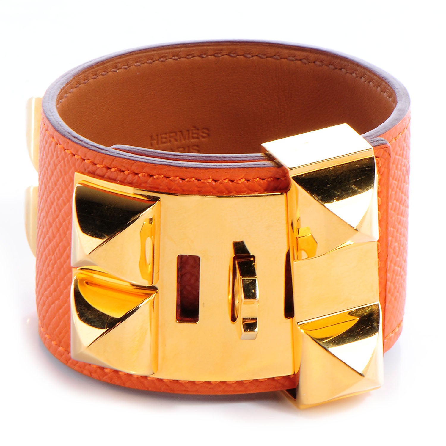 Hermes Epsom Collier de Chien CDC Bracelet Orange Small 4 of 7