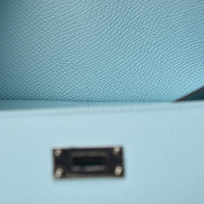 Hermes Epsom Kelly Longue Wallet Bleu Zephyr 7 of 8