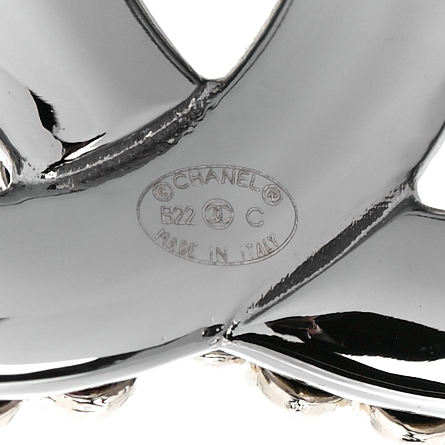 Chanel Metal CC Heart Brooch Gold Silver 4 of 5