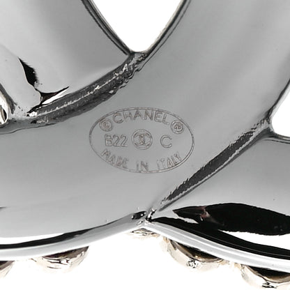 Chanel Metal CC Heart Brooch Gold Silver 4 of 5