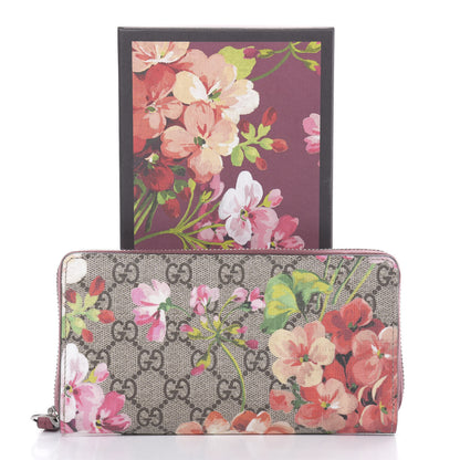 Gucci GG Supreme Monogram Blooms Zip Around Wallet Beige Multicolor Dry Rose 9 of 9