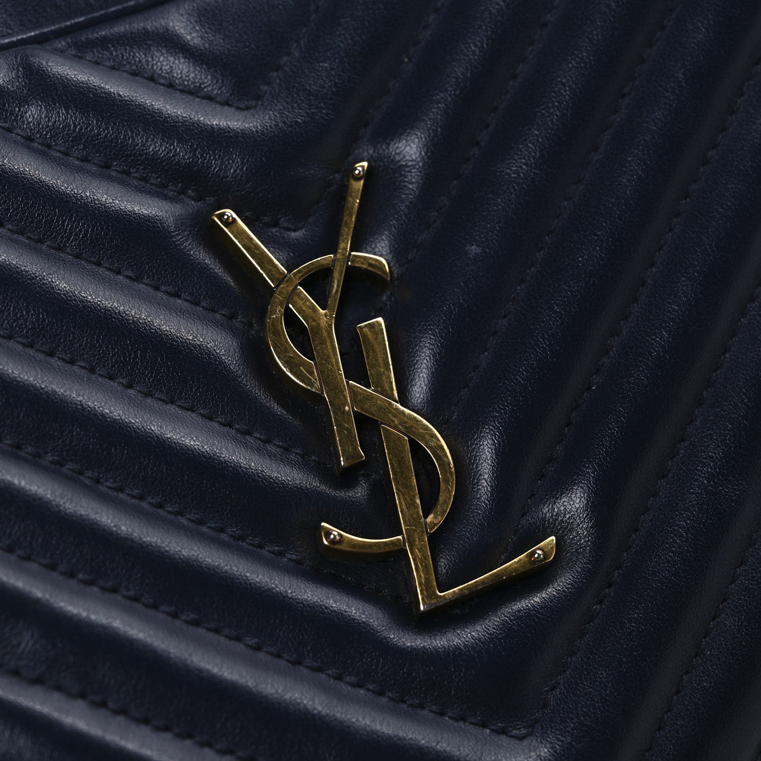 Saint Laurent Calfskin Matelasse Monogram Lou Camera Bag Deep Marine 11 of 12