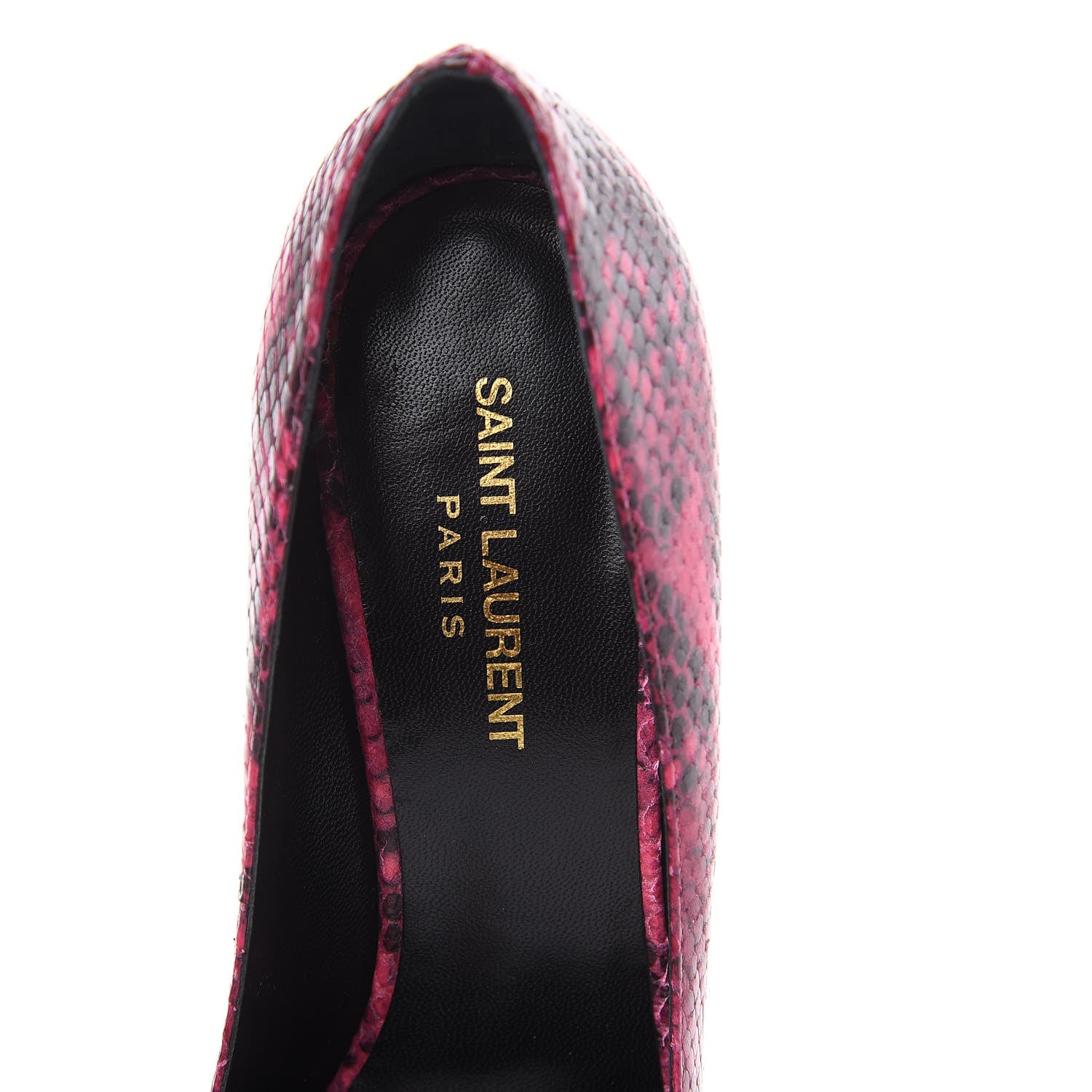 Saint Laurent Python Calfskin Embossed Classic Paris 105 Pumps 39 Fuchsia 6 of 10