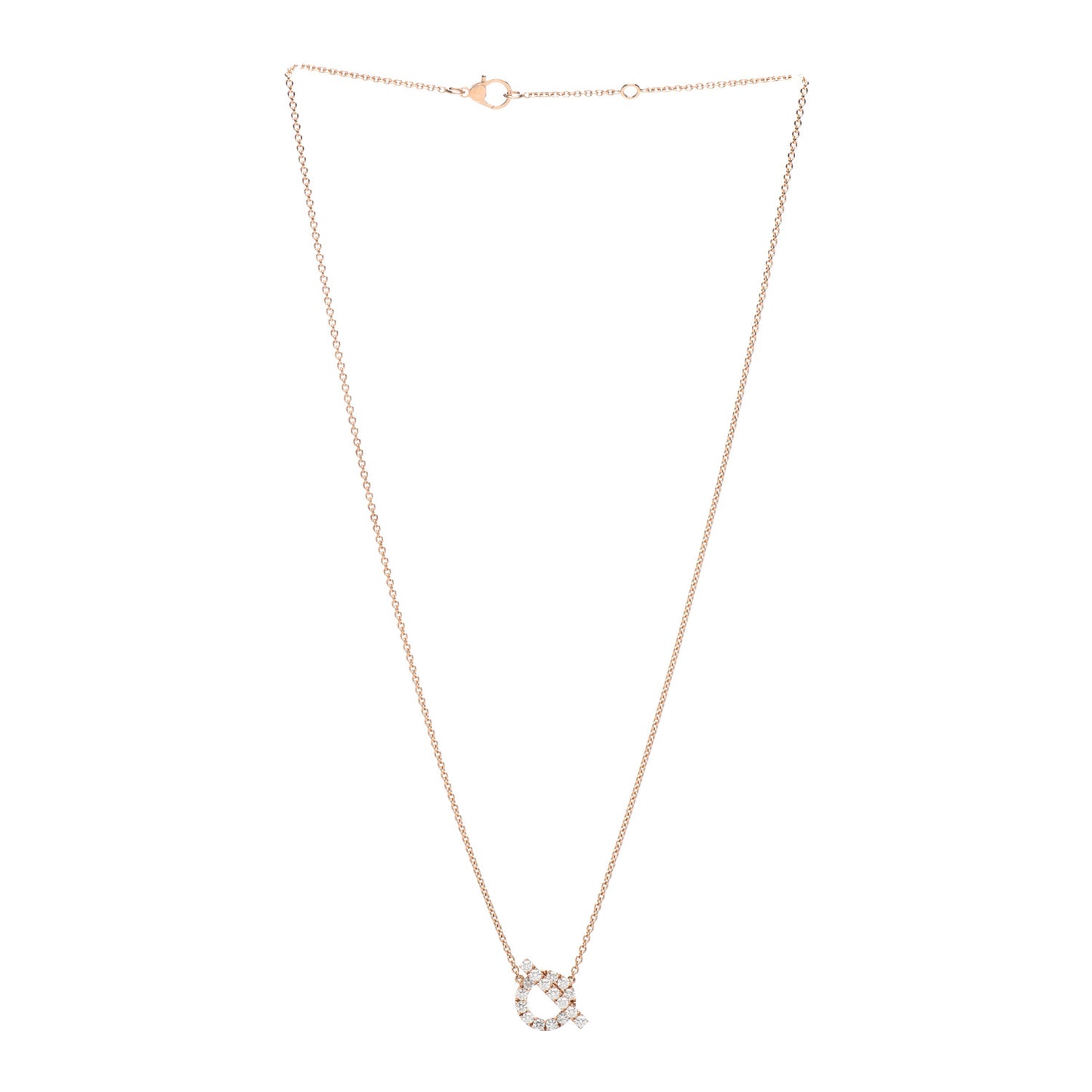 18K Rose Gold Diamond Finesse Pendant Necklace