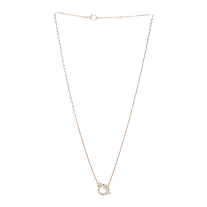 Hermes 18K Rose Gold Diamond Finesse Pendant Necklace 3 of 5