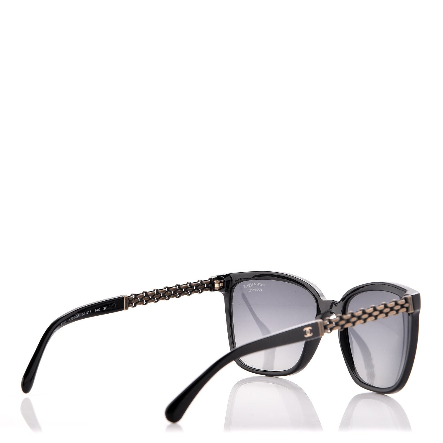 Chanel Polarized Square Chain PSunglasses 5325 Black 3 of 6