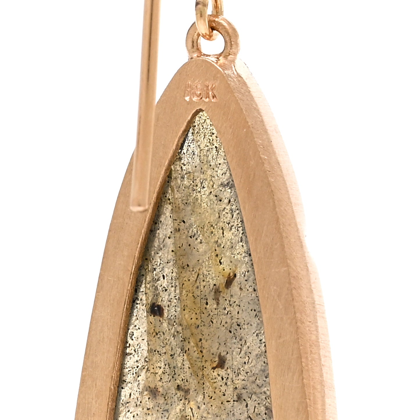 18K Rose Gold Labradorite Extra Large Classic Tear Drop Earrings
