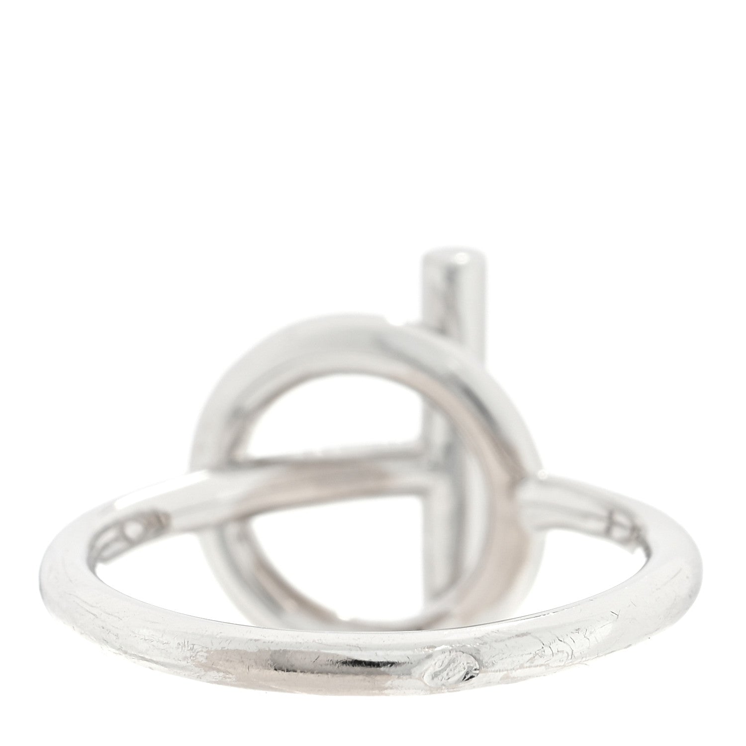 Hermes 18K White Gold Diamond PM Echappee Ring 51 5.75 3 of 4