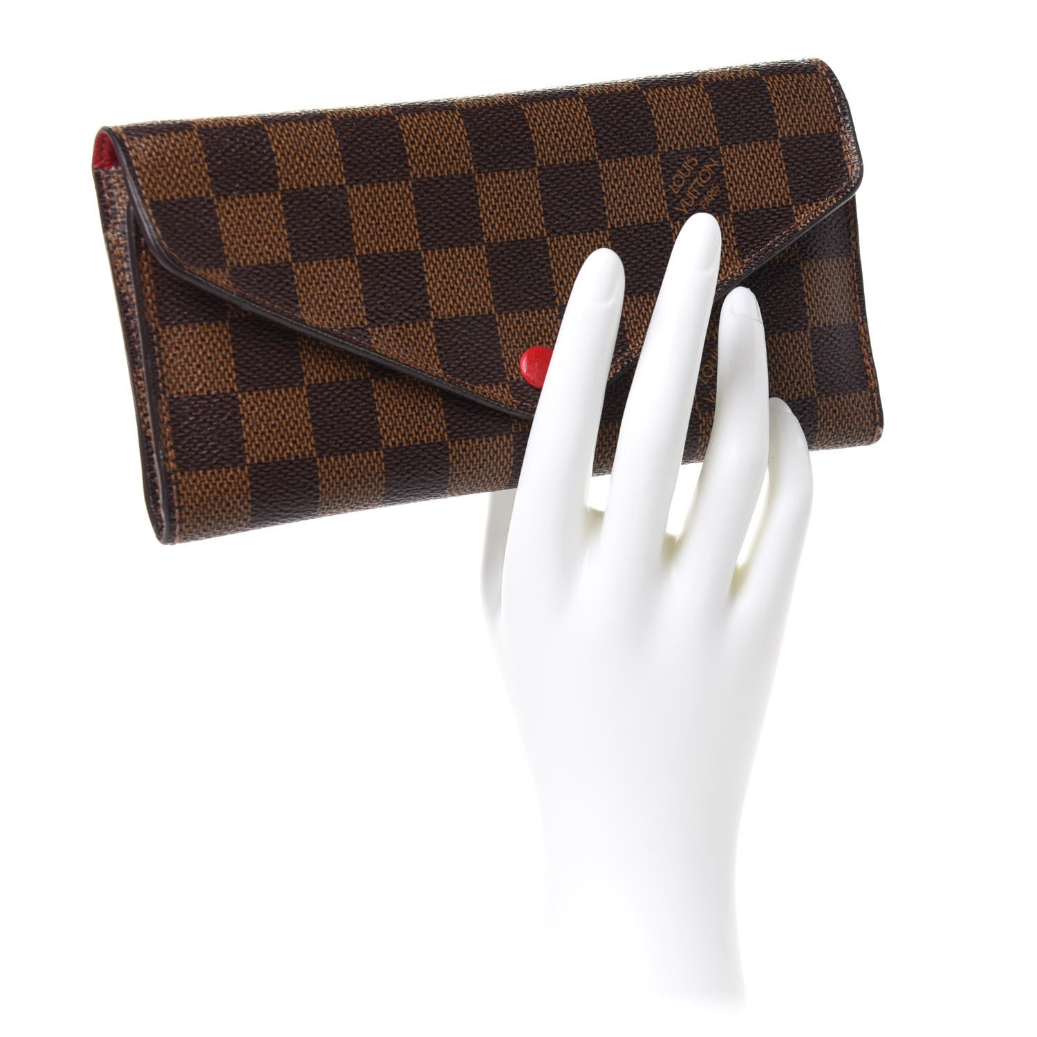 Louis Vuitton Damier Ebene Josephine Wallet Red 2 of 8