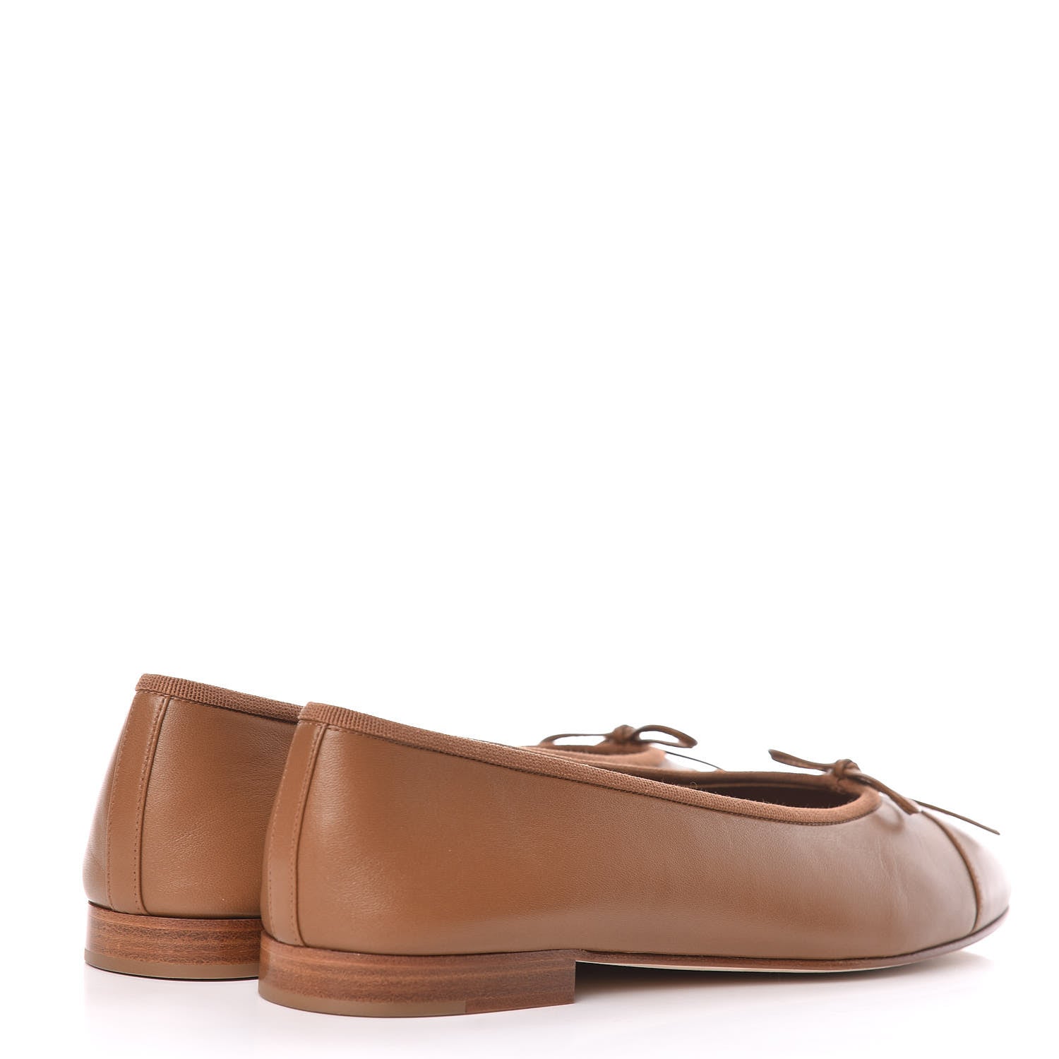 Chanel Lambskin Cap Toe Ballerina Flats 40.5 Camel 4 of 9