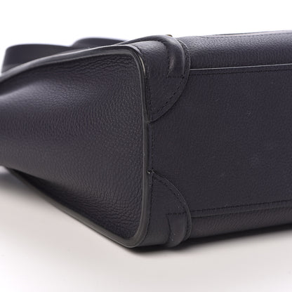 Celine Drummed Calfskin Nano Luggage Navy Blue 10 of 11